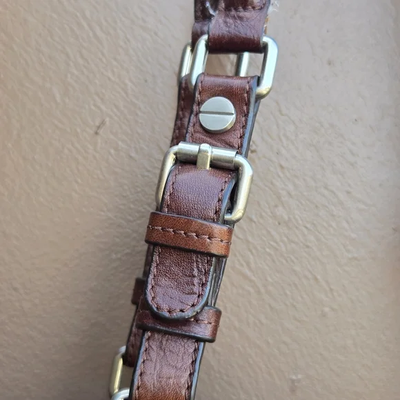 B. Makowsky Brown Leather Hobo Snake Animal Skin Shoulder Bag - Picture 7 of 16